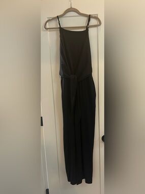 Maurices Black Sleeveless Jumpsuit with Waist Tie